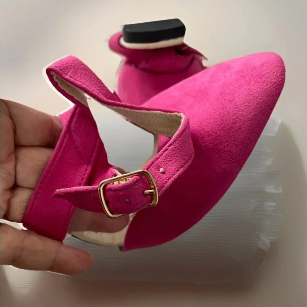 ROLLO'S Vibrant Pink Ankle Flats Shoes - Take along fold up shoes